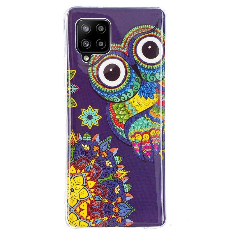 Éjjeli fényes zselés tok mobil Samsung Galaxy A42 5G - bagoly