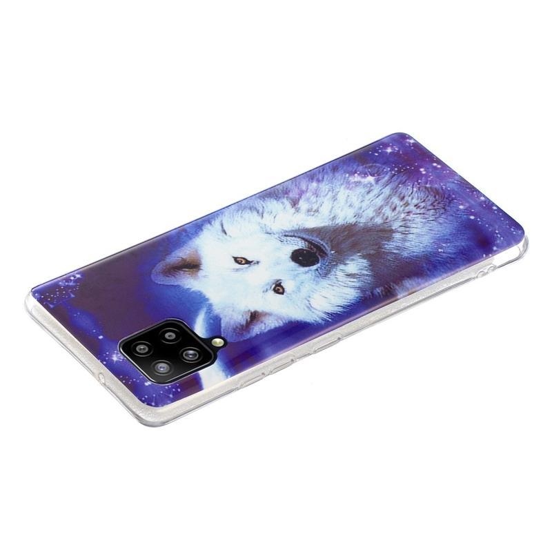 Éjfényes zselés tok mobil Samsung Galaxy A42 5G - mosolygó farkas
