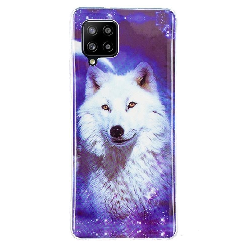 Éjfényes zselés tok mobil Samsung Galaxy A42 5G - mosolygó farkas