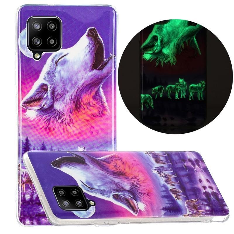 Éjjeli fényes zselés tok Samsung Galaxy A42 5G - Howling Wolf