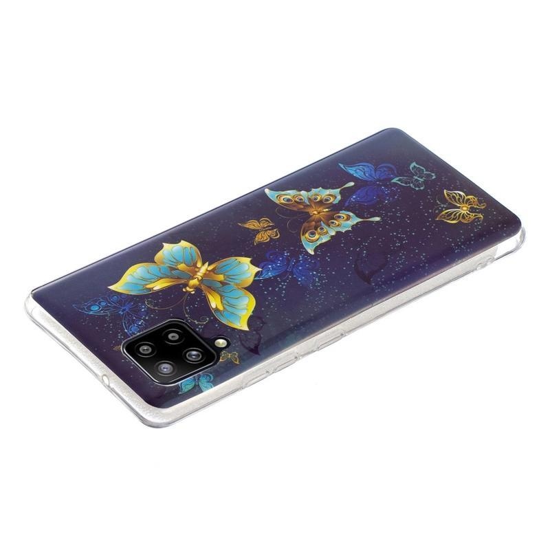 Éjjeli fényes gél tok mobil Samsung Galaxy A42 5G - arany pillangó