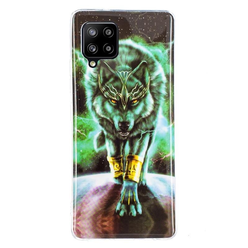 Éjfényes zselés tok mobil Samsung Galaxy A42 5G - vad farkas