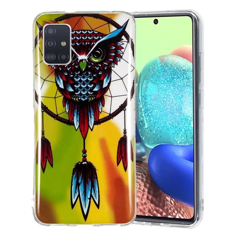 Éjjeli fényes zselés tok mobil Samsung Galaxy A51 5G - álomfogó bagoly