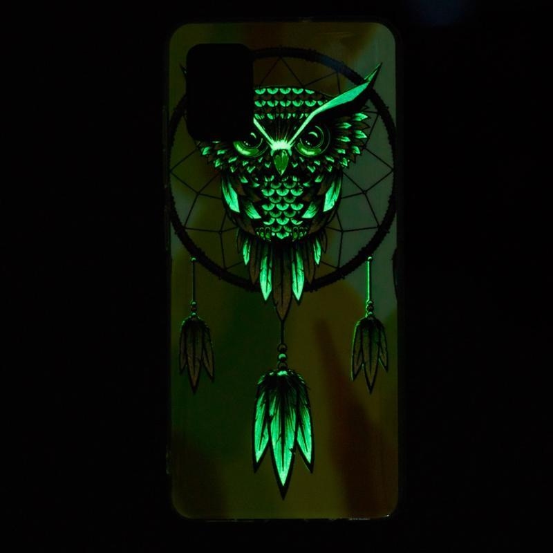 Éjjeli fényes zselés tok mobil Samsung Galaxy A51 5G - álomfogó bagoly