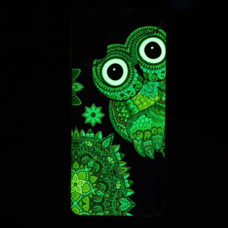 Éjjeli fényes zselés tok mobil Samsung Galaxy A51 5G - bagoly