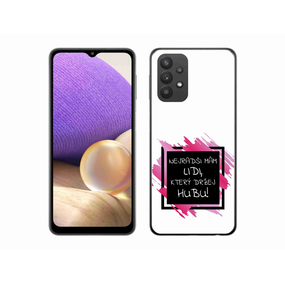 Gél borító mmCase Samsung Galaxy A32 5G - vicces szöveg 7 fekete-fehér háttérrel