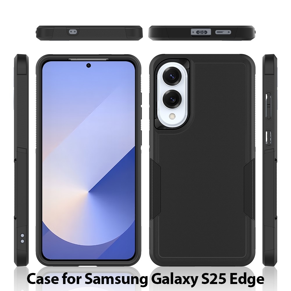Ütésálló, tartós borítás Samsung Galaxy S25 Edge készülékhez - fekete