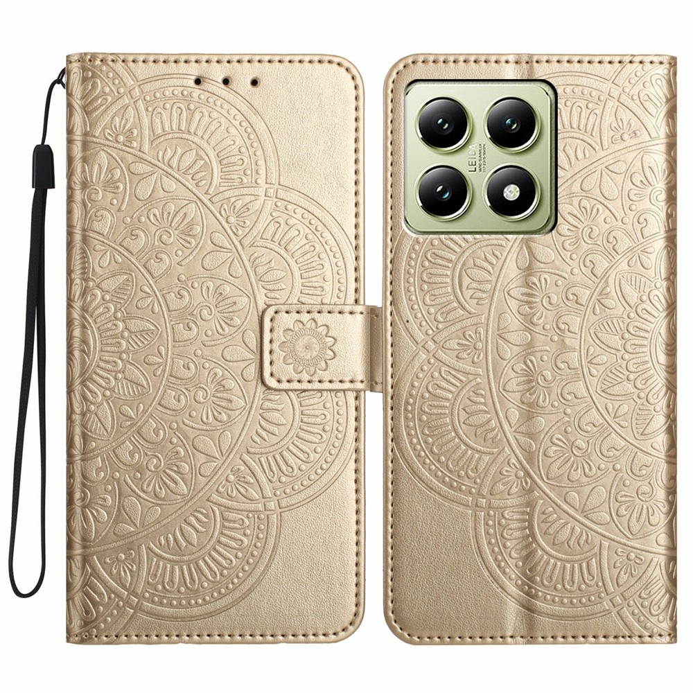 Mandala könyv tok Xiaomi 15T Pro-hoz - arany színű