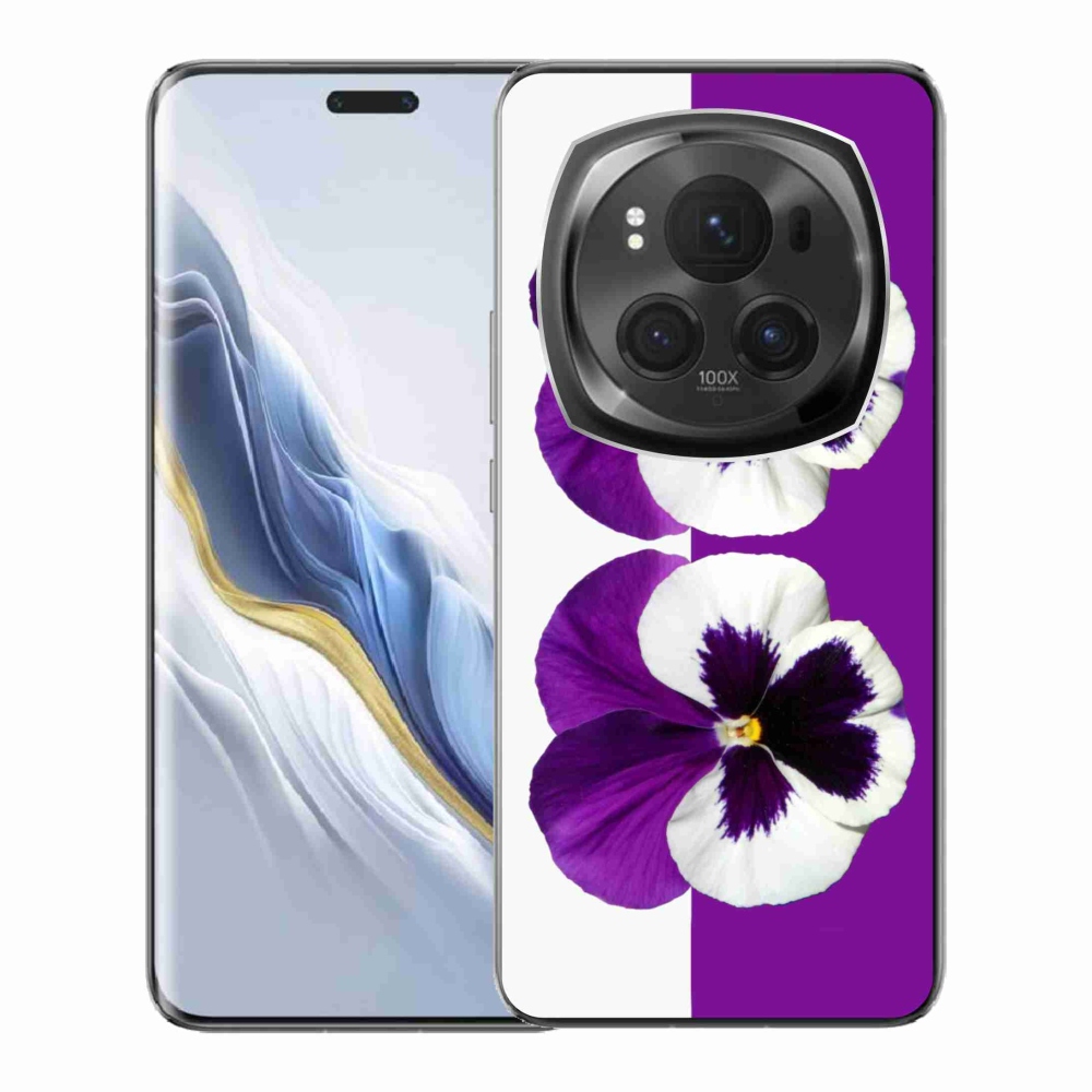 Gél borítás mmCase a Honor Magic 6 Pro 5G készülékhez - lila és fehér virág