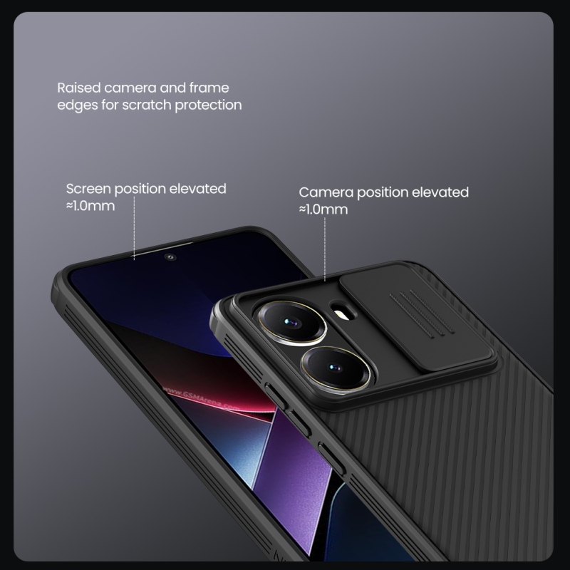 Nillkin CamShield PRO hátlap a Poco X7 Pro 5G számára Fekete
