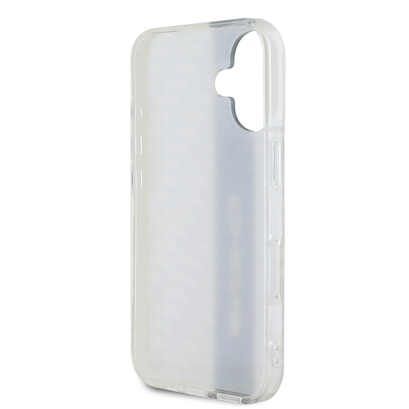 AMG szénszálas mintás hátlap iPhone 16 fehérhez
