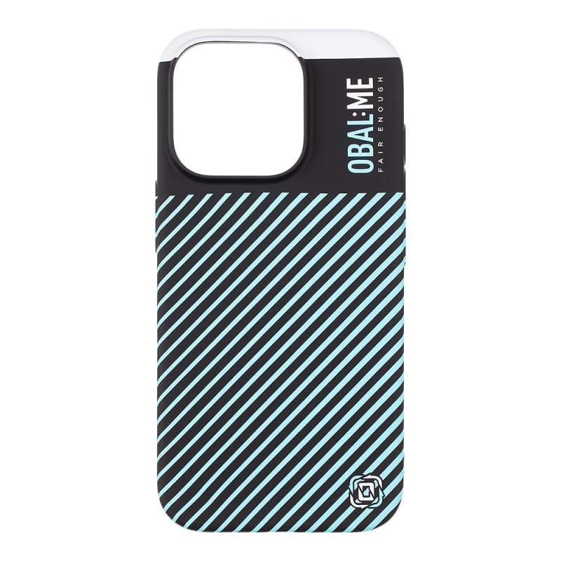 COVER:ME Flossy Stripes Cover for Apple iPhone 16 Pro Fekete/égkék borító