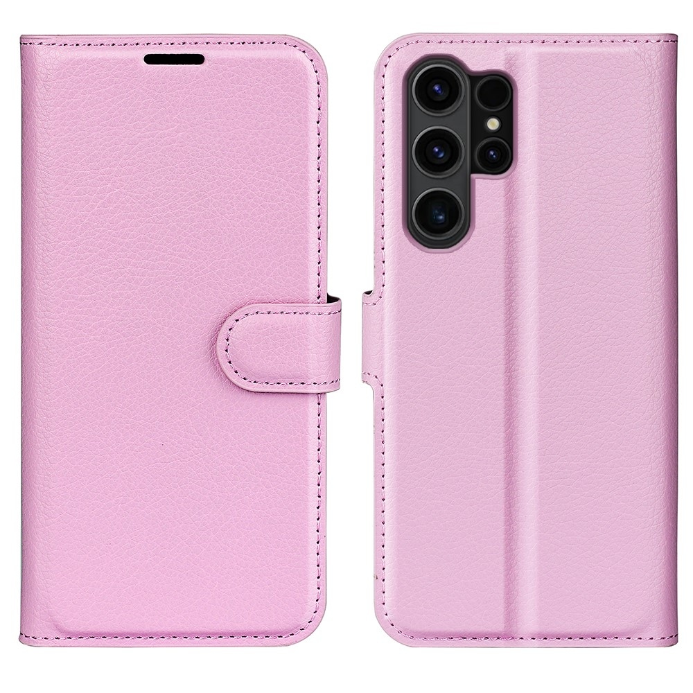 Litchi könyv tok Samsung Galaxy S24 Ultra készülékhez - rózsaszín