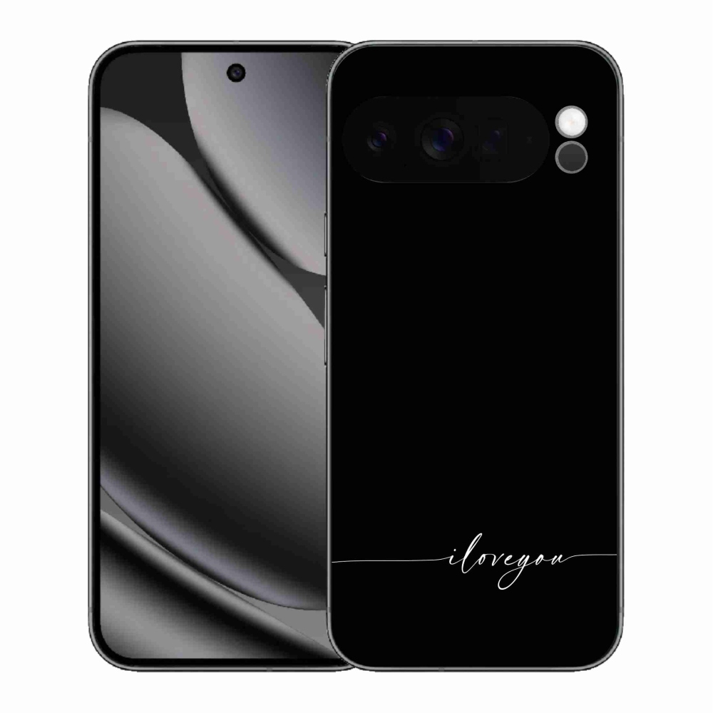 Gél borítás mmCase a Google Pixel 10 Pro XL számára - Szeretlek fekete háttérrel