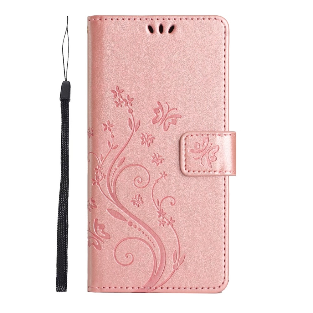 Virágok könyv tok Xiaomi 15 Pro-hoz - rózsaarany