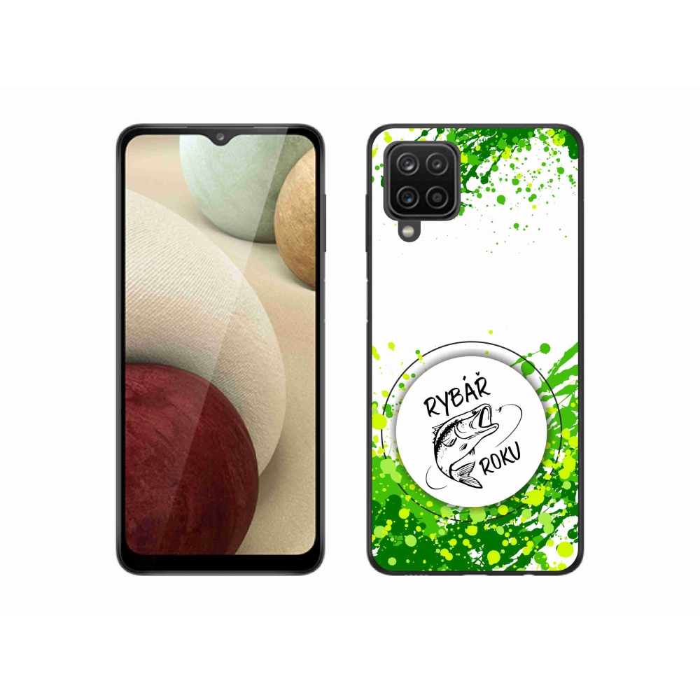 Gél borító mmCase Samsung Galaxy A12 - az év halászai fehér háttérrel