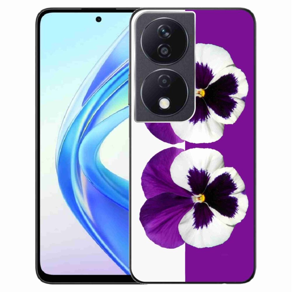 Gél védőhuzat mmCase a Honor X7b/Honor 90 Smart készülékhez - lila és fehér virág