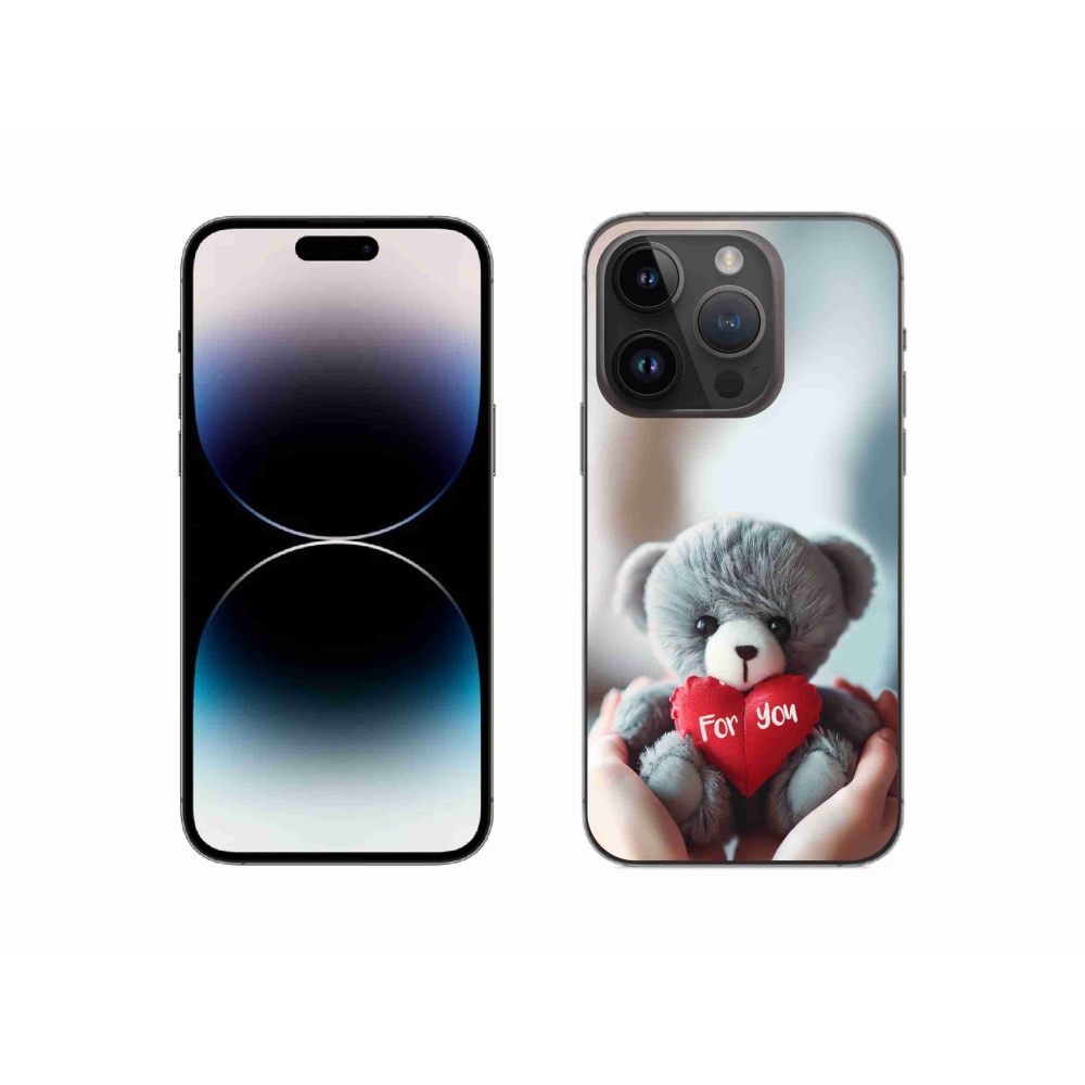 Gél borítás mmCase iPhone 14 Pro készülékhez - mackó a szerelmesek számára