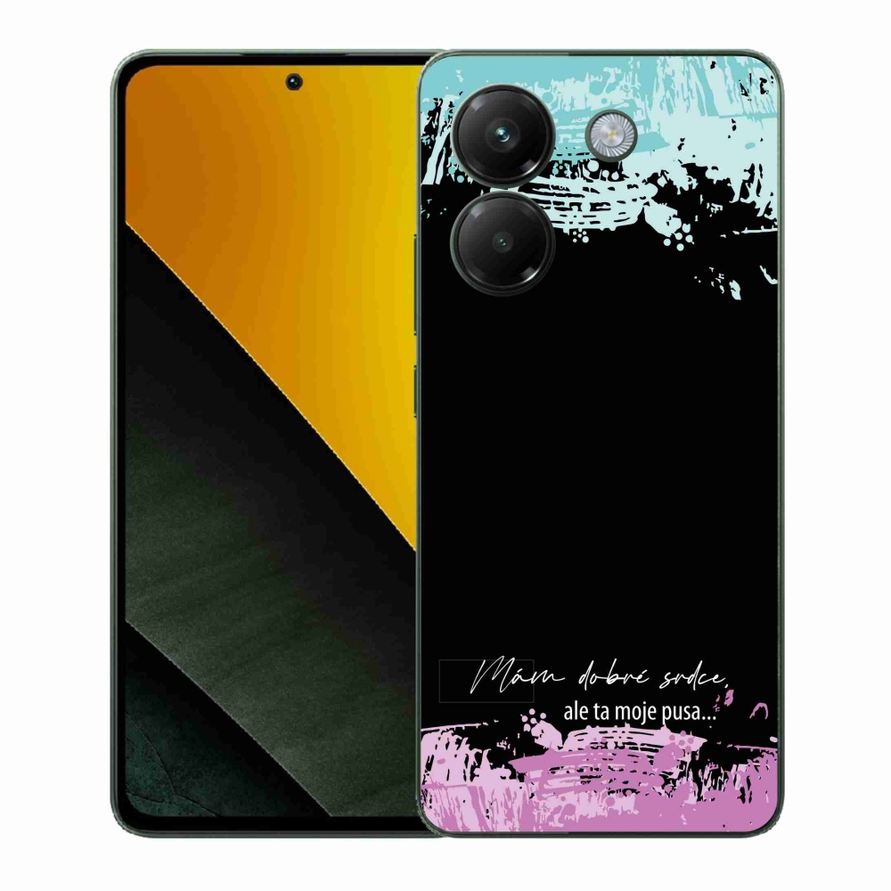 Gél borító mmCase a Xiaomi Poco M7 Pro 5G-hez - vicces szöveg 3 fekete háttérrel