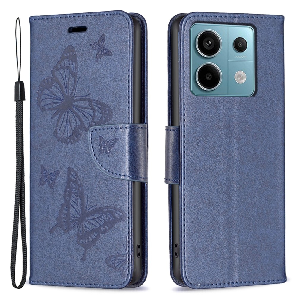Pillangó könyv tok Xiaomi Redmi Note 13 Pro 4G/Poco M6 Pro - sötétkék