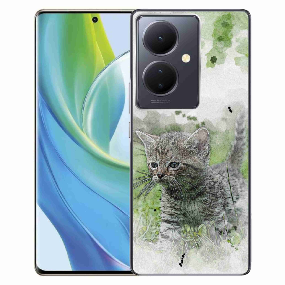Gélburkolat mmCase a Vivo V29 Lite 5G-hez - aranyos cica 1