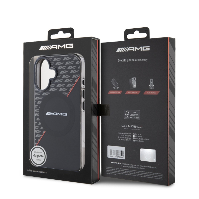 AMG Rhombs MagSafe hátlap iPhone 16-hoz Fekete/Piros