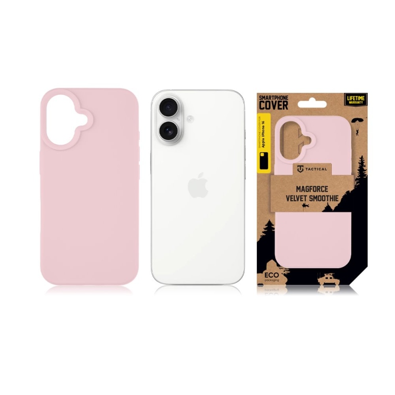 Taktikai MagForce bársony Smoothie borító Apple iPhone 16 rózsaszín párduchoz