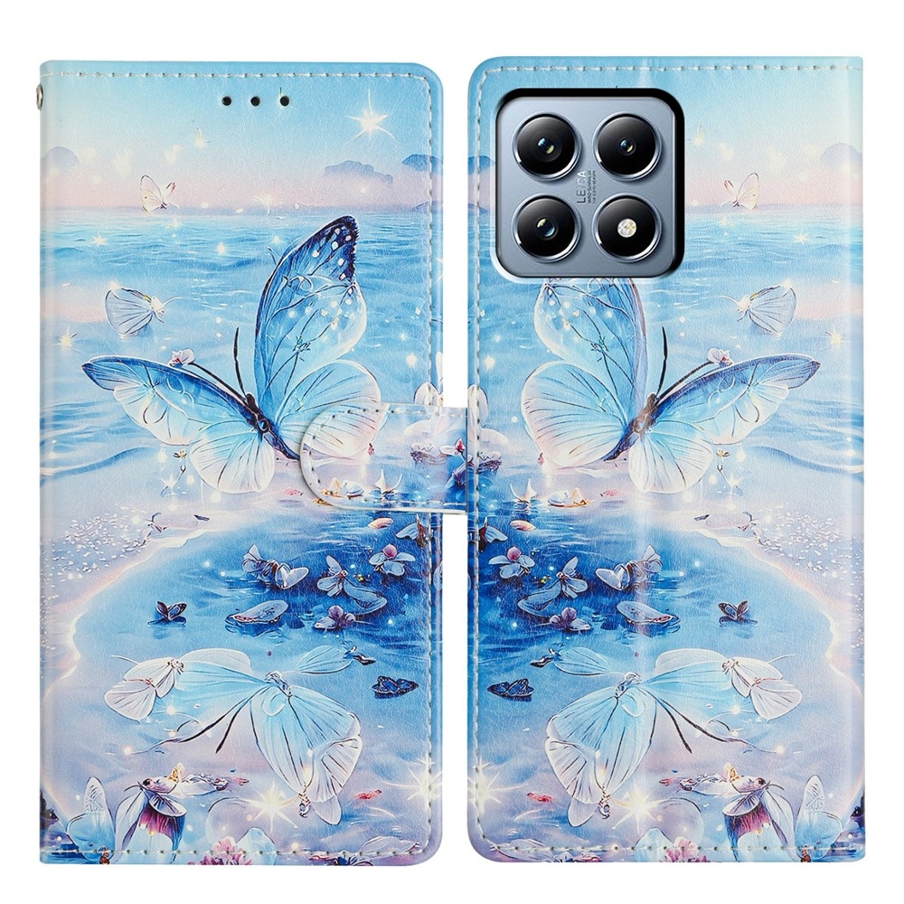 Biztonságos könyv tok Xiaomi 15T - kék pillangókhoz