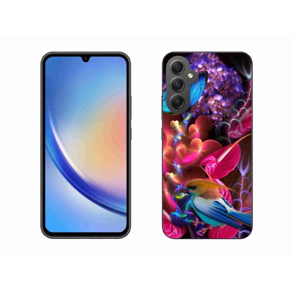 Gél borítás mmCase Samsung Galaxy A34 5G - színes virágokhoz