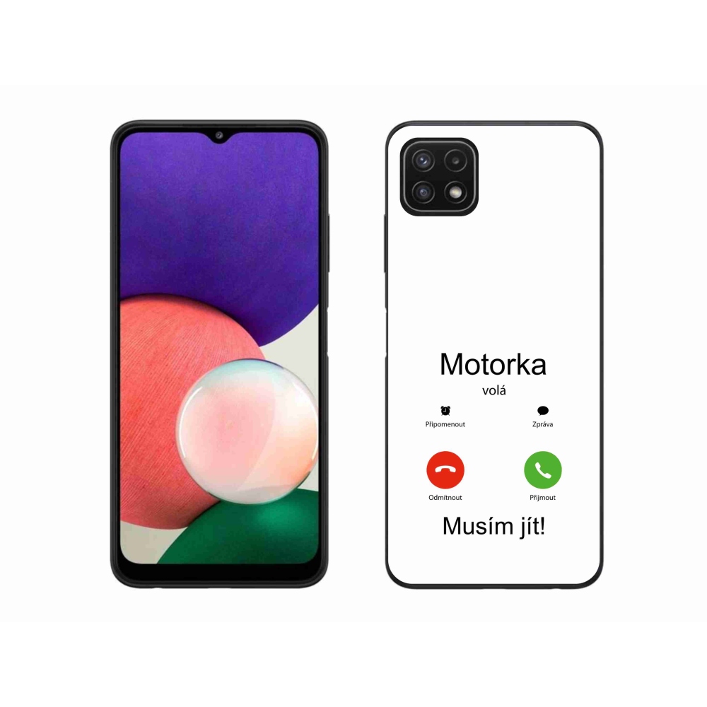 Gél borító mmCase Samsung Galaxy A22 5G - motoros hívások fehér háttérrel