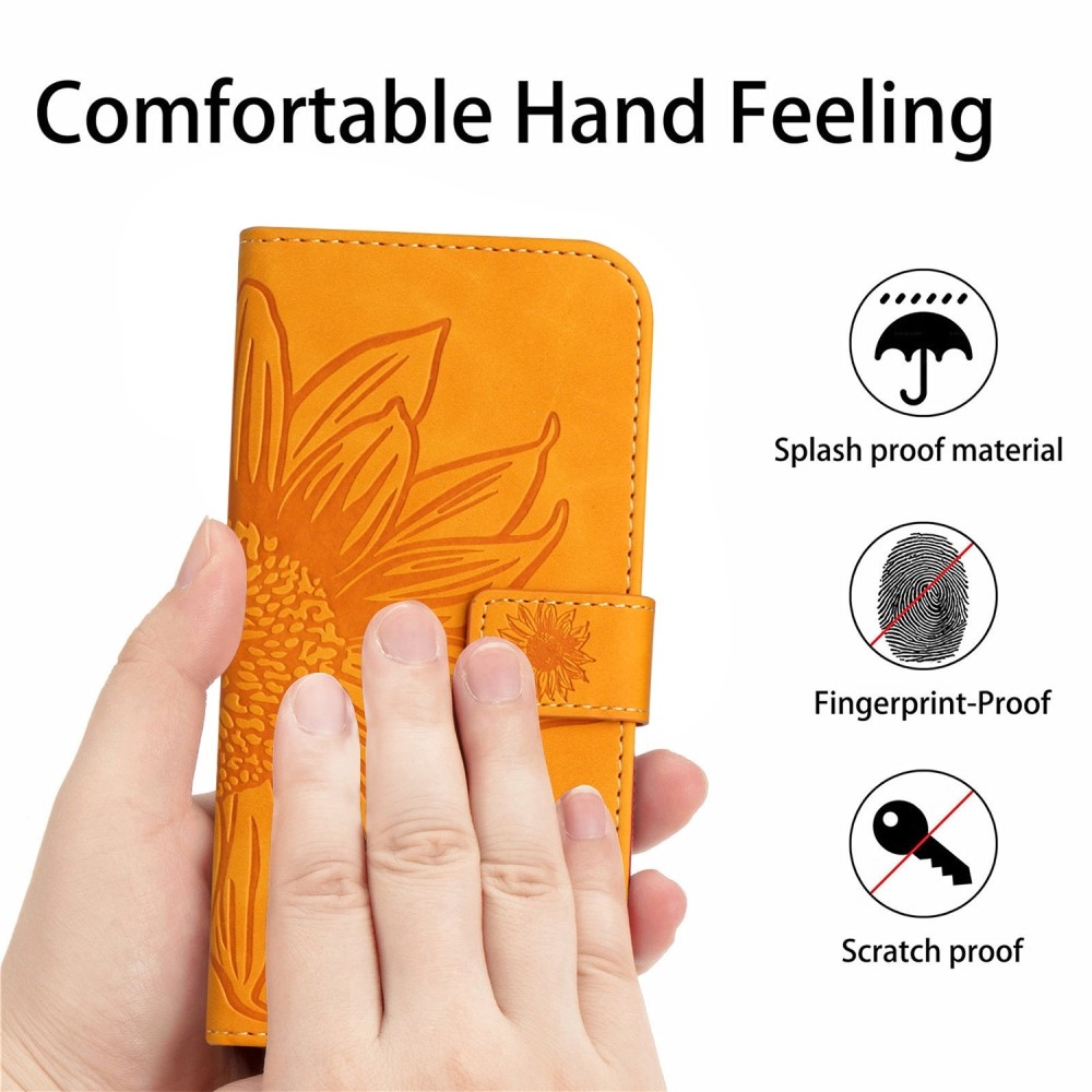 Napraforgó könyv tok Xiaomi Redmi Note 14 Pro-hoz - sárga