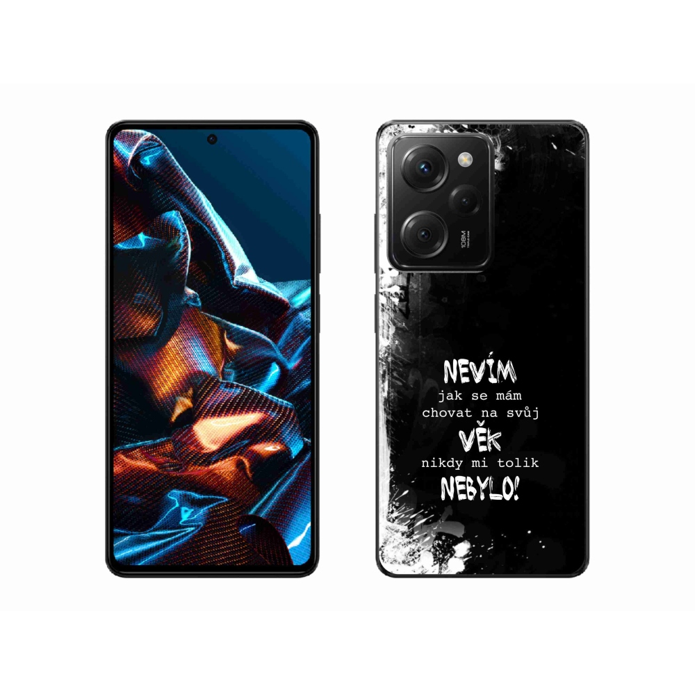 Gél borító mmCase a Xiaomi Poco X5 Pro 5G számára - vicces szöveg 14 fekete háttér