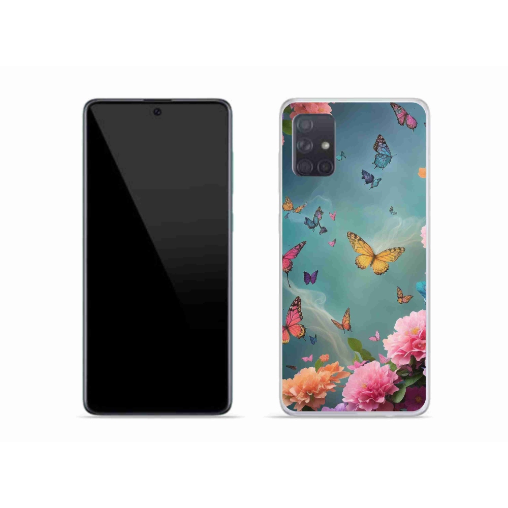 Gél borító mmCase Samsung Galaxy A51 készülékhez - színes virágok és pillangók