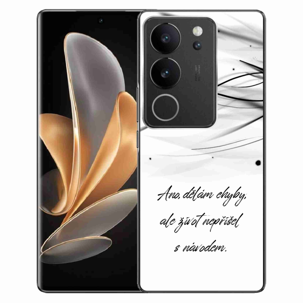Gél borítás mmCase a Vivo V29 5G-n - idézem fehér háttérrel