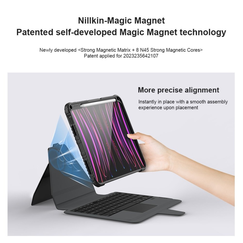Nillkin Bumper Link billentyűzet tok (háttérvilágításos verzió) iPad 10.9 2022 Fekete
