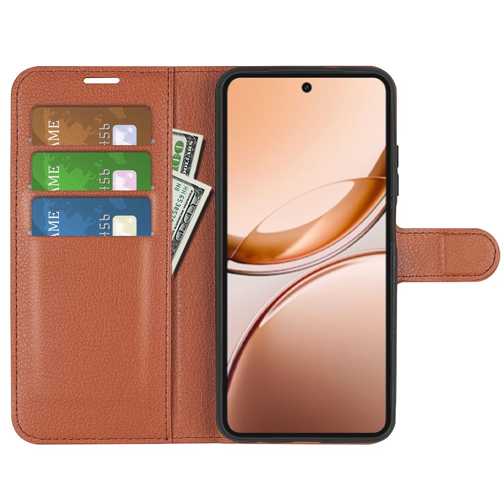 Litchi könyv tok a Vivo V50 Lite 4G/5G-hez - barna