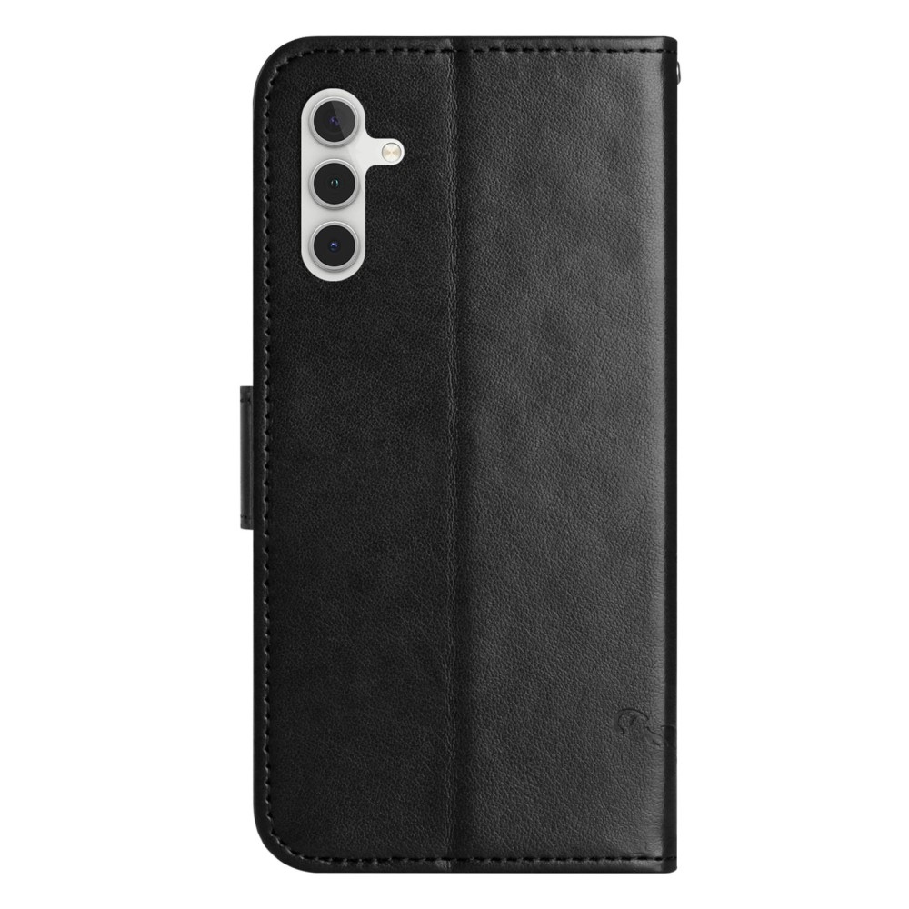 Virágos könyvtáska Samsung Galaxy A36 5G - fekete