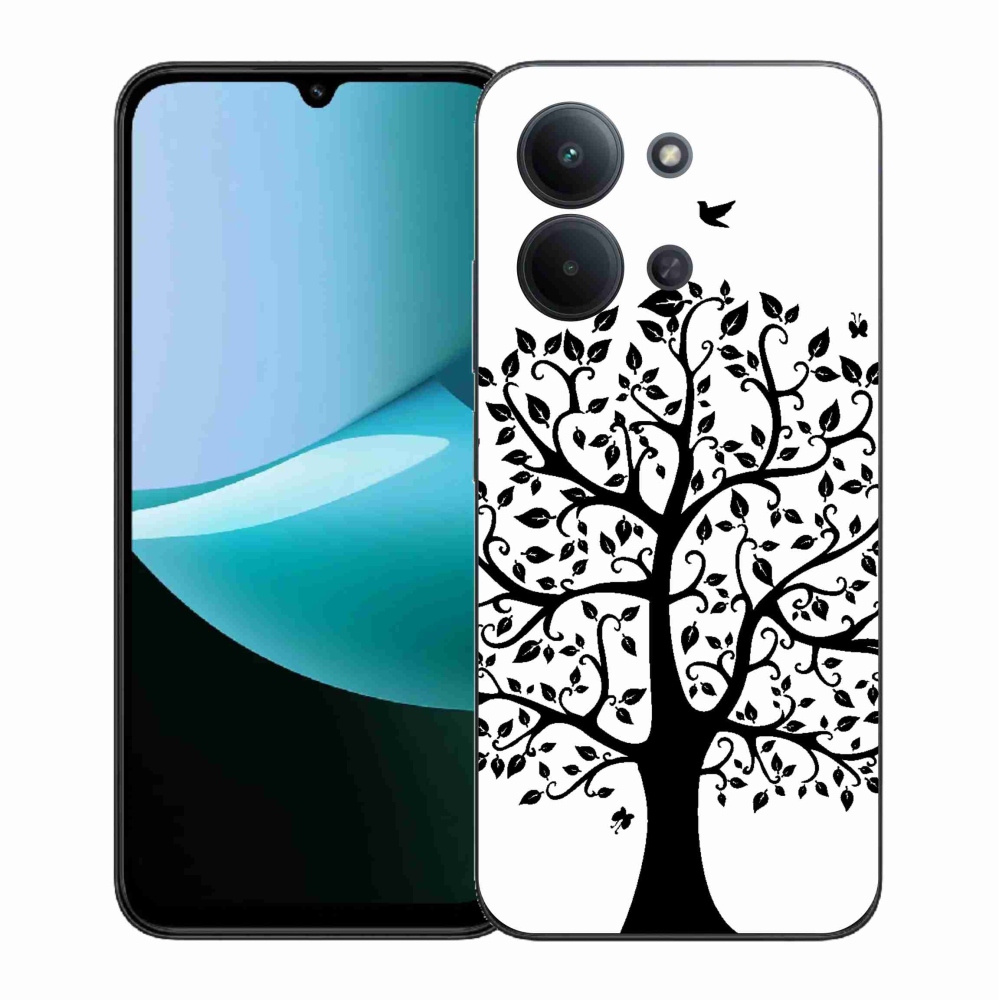 Gél borítás mmCase a Xiaomi Redmi 15C 4G (171mm)/Poco C85 4G (171mm) - fekete és fehér fa