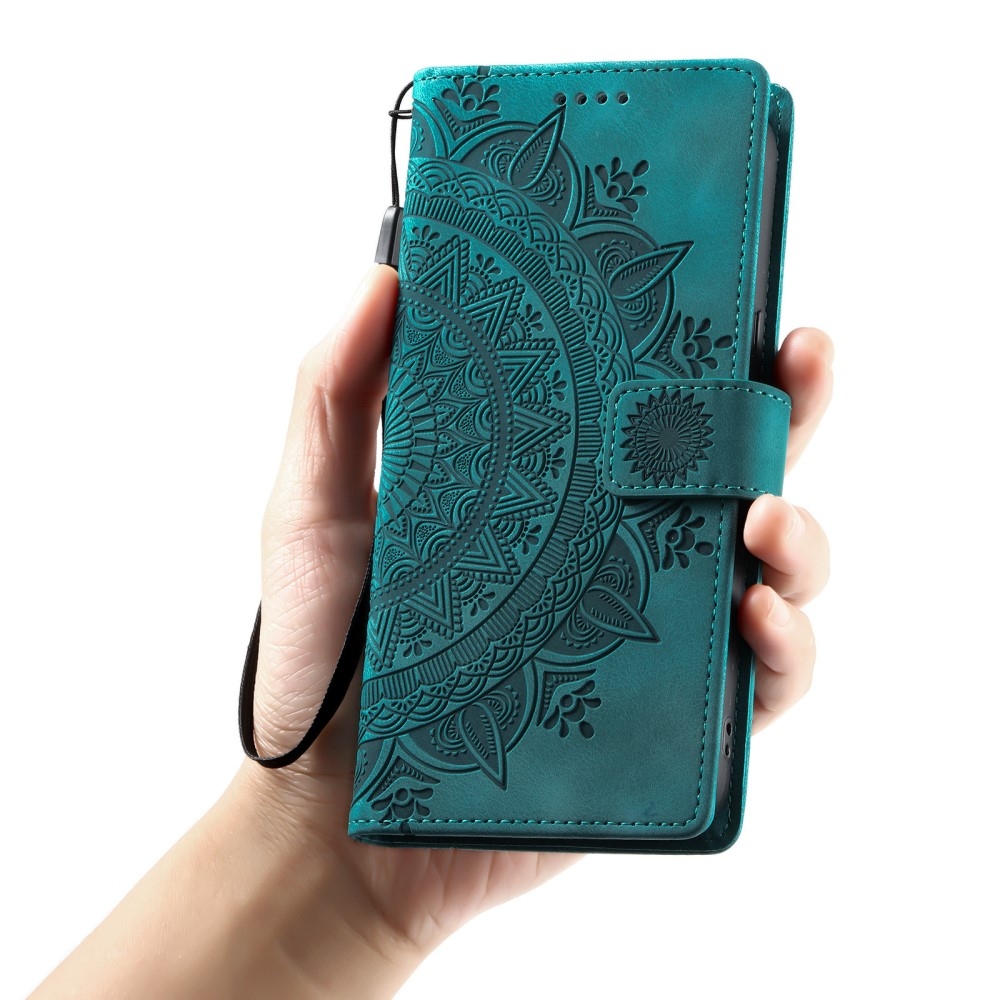 Mandalák könyv tok Xiaomi Redmi Note 14-hez - zöld