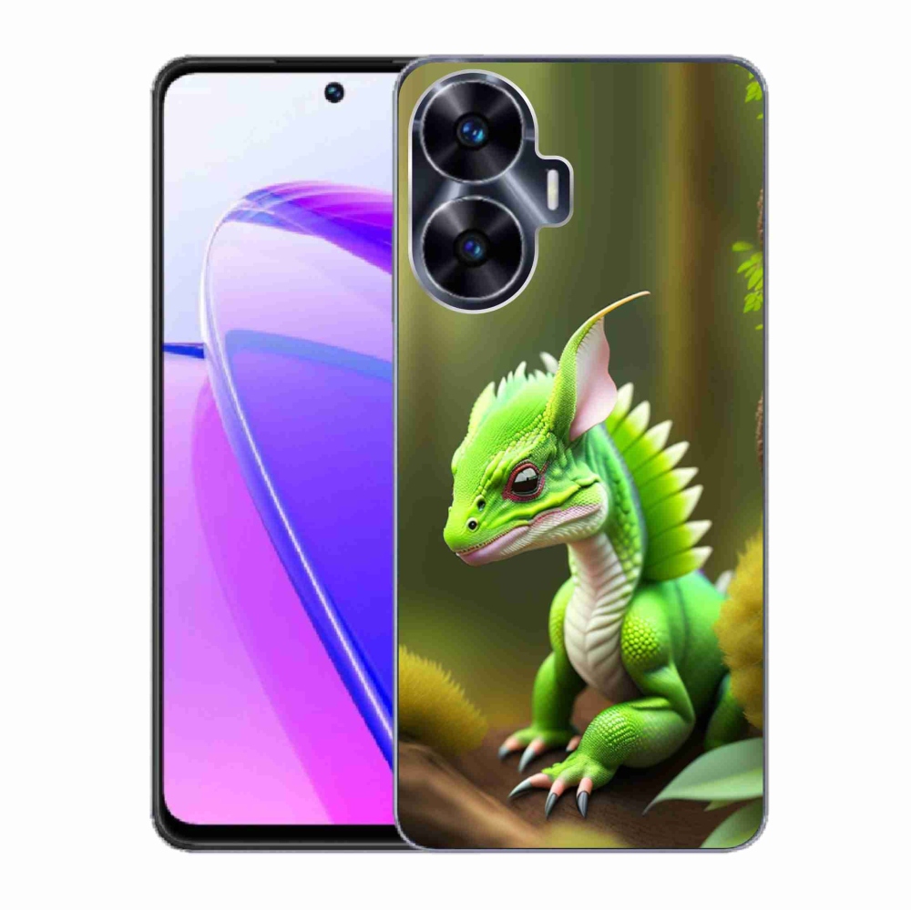 Zselés borítás mmCase a Realme C55 készülékhez - zöld sárkány