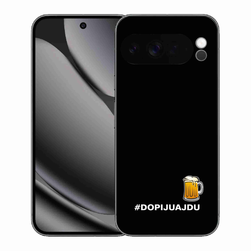 Gél borítás mmCase a Google Pixel 10 Pro XL-hez - sör motívum 1 fekete háttérrel