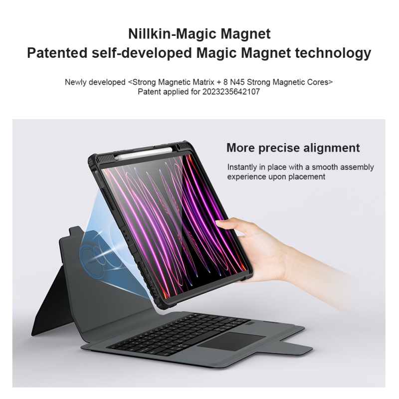 Nillkin Bumper Link billentyűzet tok (háttérvilágításos verzió) iPad Pro 12.9 2020/2021/2022/ Air 13 2024 iPad Pro 12.9 2020/2021/2022/ Air 13 2024 fekete