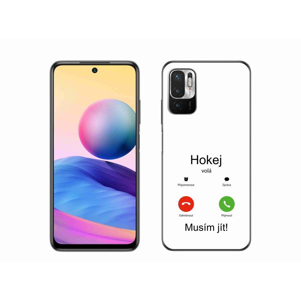 Gél borító mmCase a Xiaomi Redmi Note 10 5G - hoki hívások fehér háttérrel