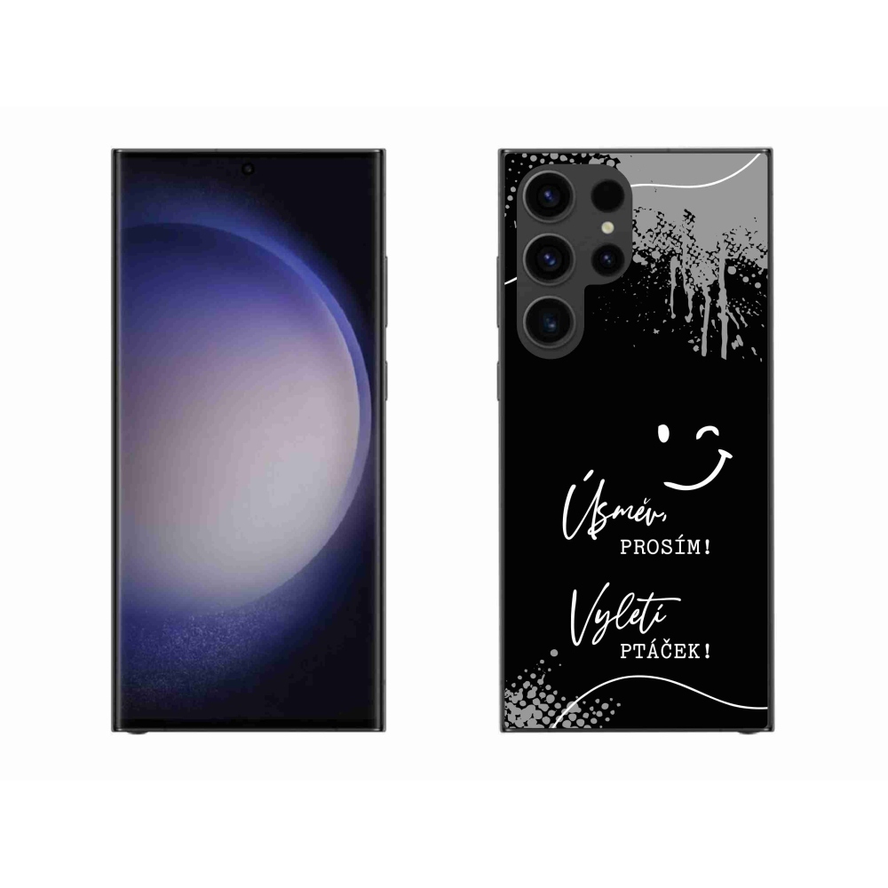 Gél borító mmCase Samsung Galaxy S23 Ultra 5G - vicces szöveg 4 fekete háttérrel