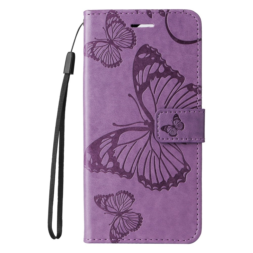 Nagy pillangó könyv tok a Xiaomi Redmi Note 14 5G-hez - lila