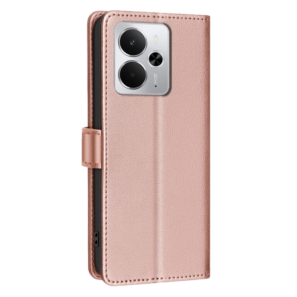 BINFEN könyvtáska a Realme 14 5G készülékhez - rózsaarany