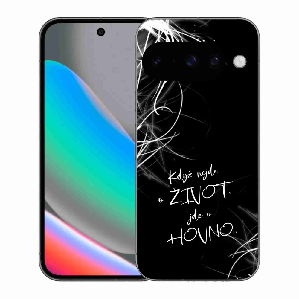 Gél borító mmCase a Google Pixel 10 számára - vicces szöveg 16 fekete háttér