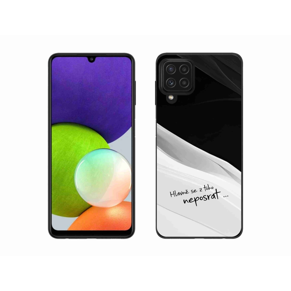 Gél borító mmCase Samsung Galaxy A22 4G - vicces szöveg 13 fehér és fekete háttérrel