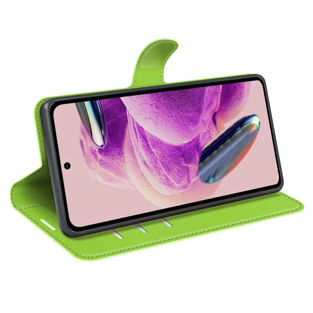 Litchi könyv tok Xiaomi Redmi Note 12S-hez - zöld