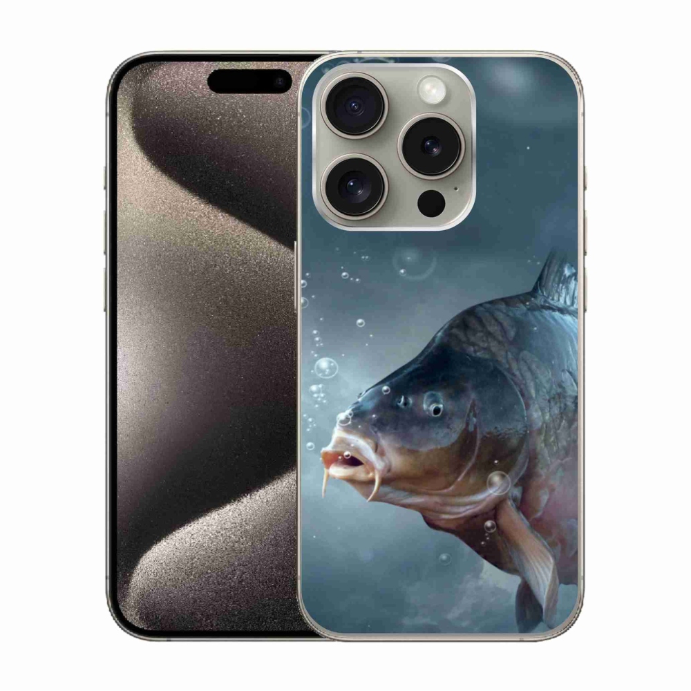 Zselés borítás mmCase iPhone 15 Pro készülékhez - ponty és buborékok